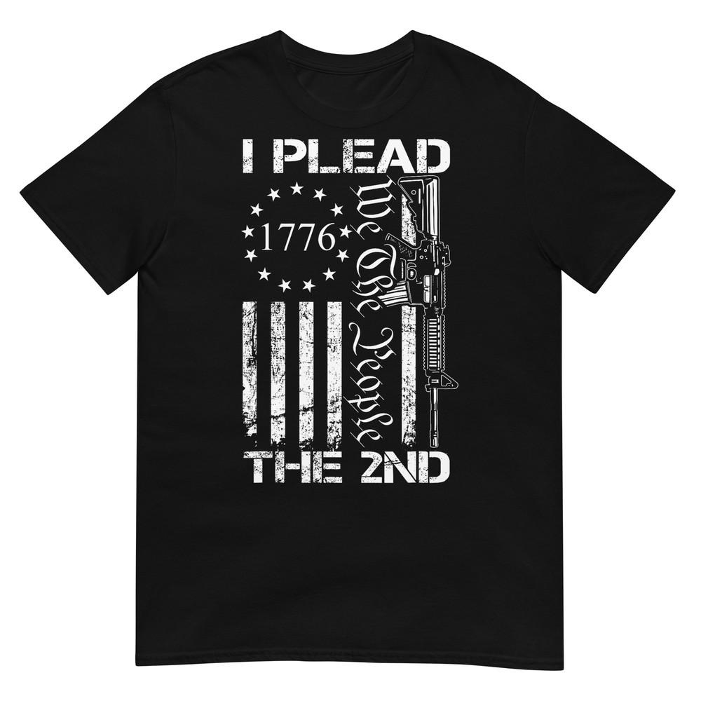 I Plead The 2nd Amendment We The People USA AR15 Pro Gun T-Shirt L