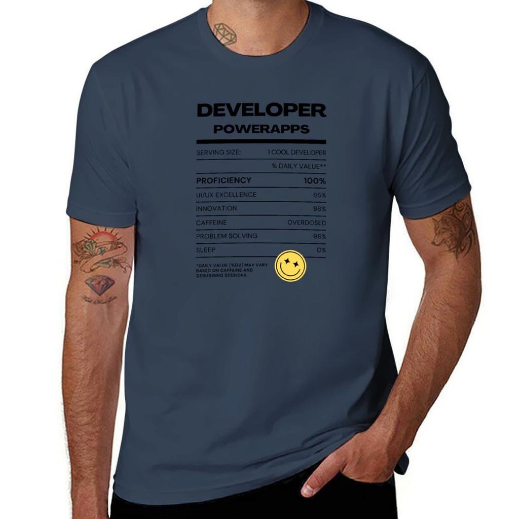 Facts: Tees Your Developer Shirts for T Unleash PowerApps Man Graphic Power! T-Shirt Coding Nutritional T Shirts Graphic Man