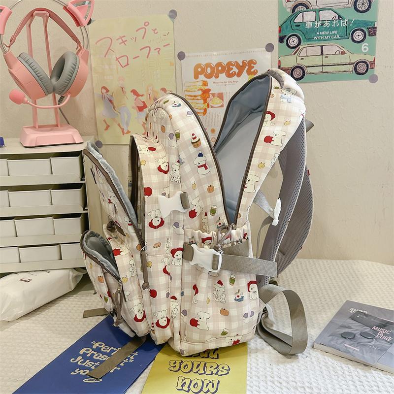 Large Capacity Backpack Cartoon Print Student Schoolbag