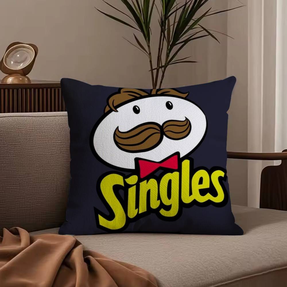 Bearded P-Pringles Pillow Case Anti-dustmite Pillowcase Invisible zipper silky short plush Sofa cushion cover