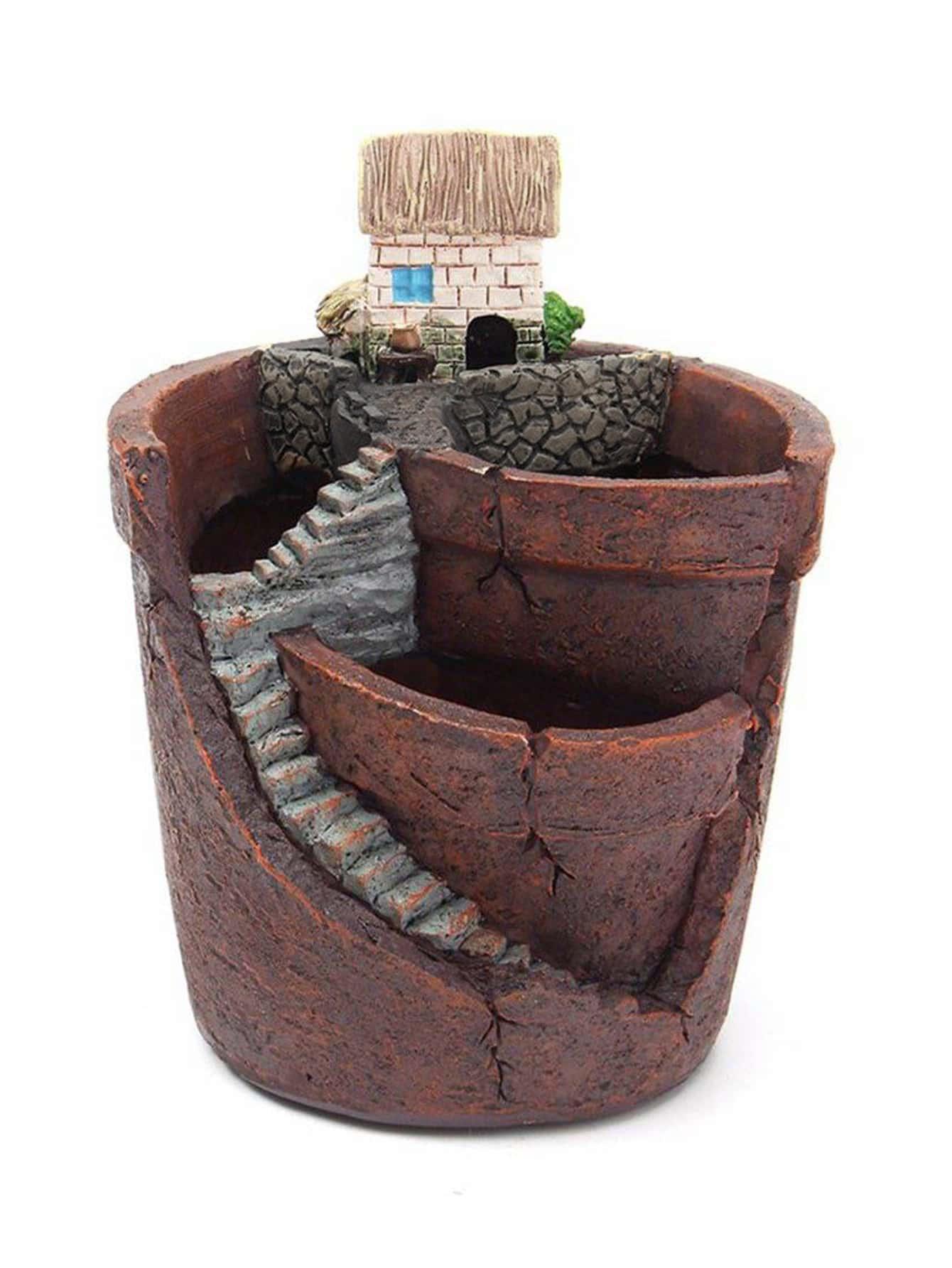 

Succulent Flower Pot Ornaments for Decorating Garden Micro-landscapes, DIY Resin Small Flower POTS for Plant Bonsai Medium бордовый