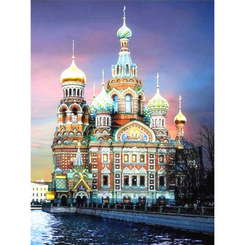 5D Diamant Malerei Straße Mosaik Kreuz Stich Architektur Landschaft Diamant Stickerei Verkauf Winter Home Decor Geschenk