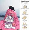 1PC Cute Cartoon Marie Cat Blanket, Seasonal Universal, Home Decoration, Throw, Blankets, Soft Flannel Throw Blanket, Versatile & Cozy for B