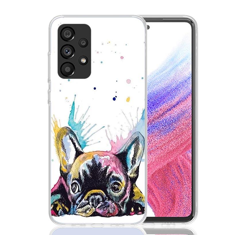 French Bulldog Dog Pug Case Phone Cover for Samsung Galaxy A17 A16 A15 A14 A13 A56 A55 A54 A53 A36 A35 A34 A33 A26 A25 A24 A23 A