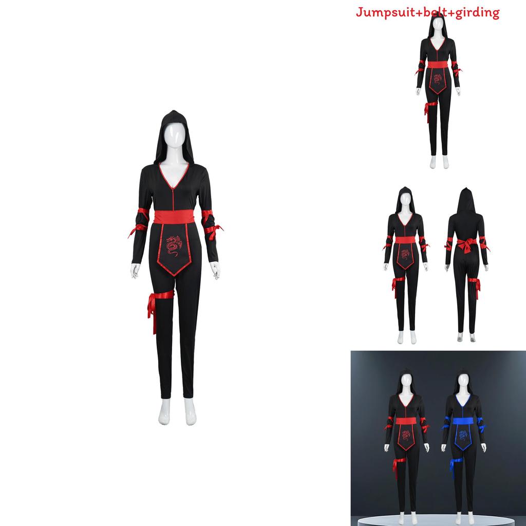 Halloween Adult Ninja Costume With Polyester Material For Stage And Cosplay Events