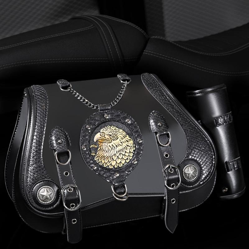 1 Pair Retro Punk Style Saddlebag Motorcycle Tool Bag Waterproof Travel Luggage Storage Bag Motorbike Over Saddles Bags