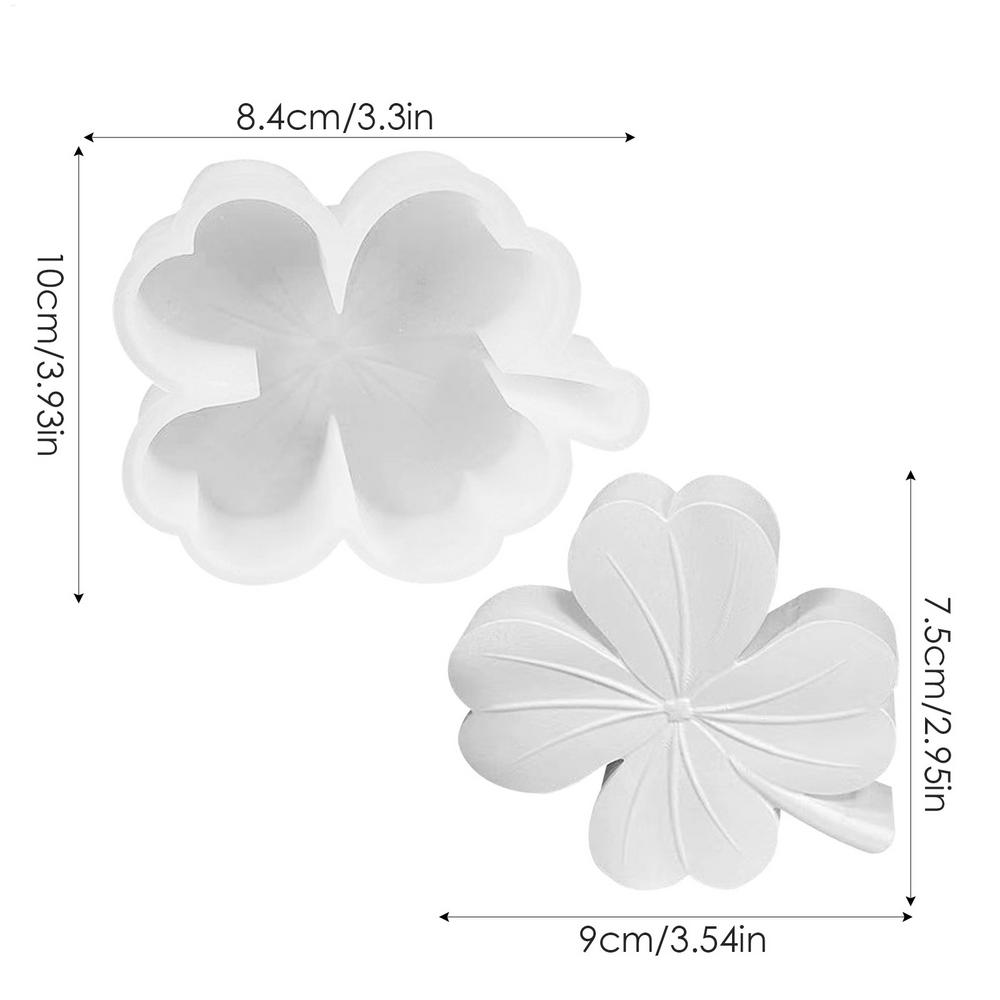 

Lucky Four Leaf Clover Candle Mold Silicone Resin Plaster Mold Easy to Demold For Home Holiday Candle Making Template