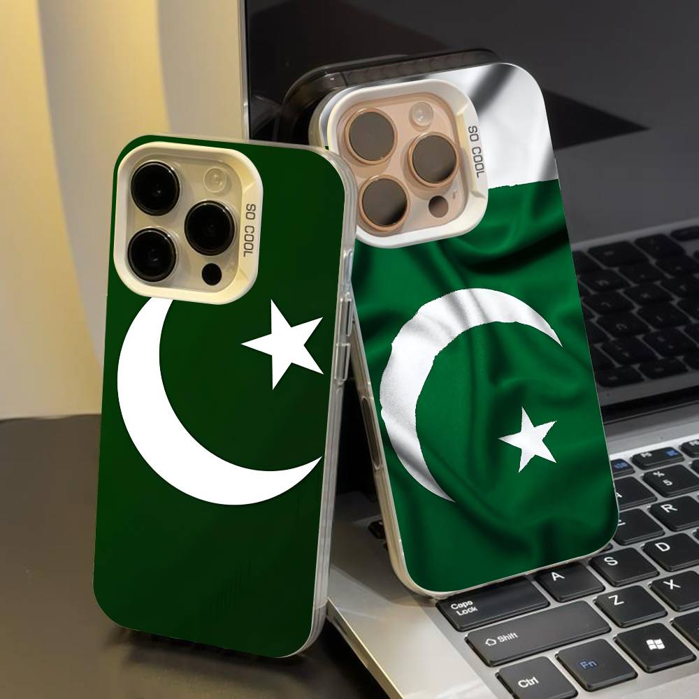 Pakistan phone case for iPhone 17 17Air 16 15 14 13 12 11 Pro Max Plus Colorful Silver