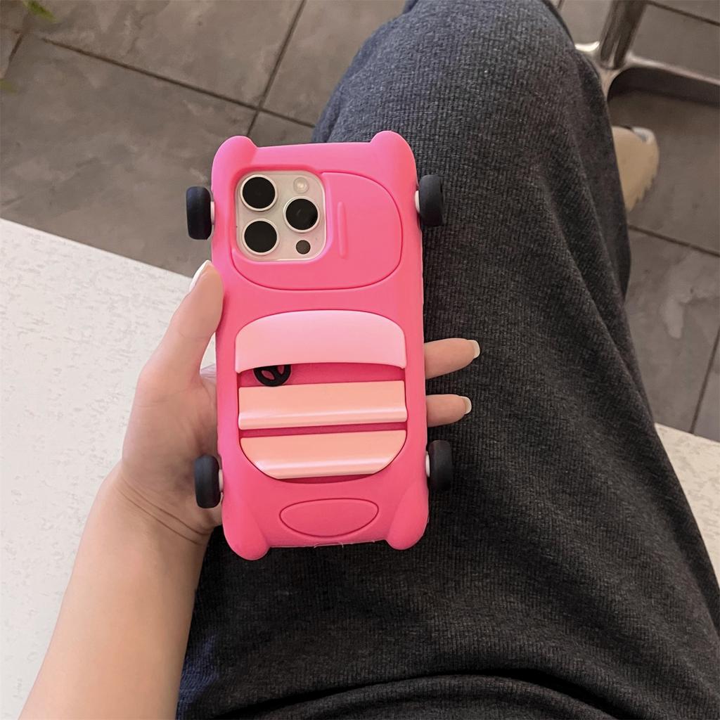 For iPhone 15 Pro Max Silicone Case Cute Sports Car Style Shockproof Phone Cover