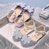 2025 Girls' Korean Style Shiny Butterfly Crystal Flats - Summer Soft-Sole Leather Closed-Toe Shoes