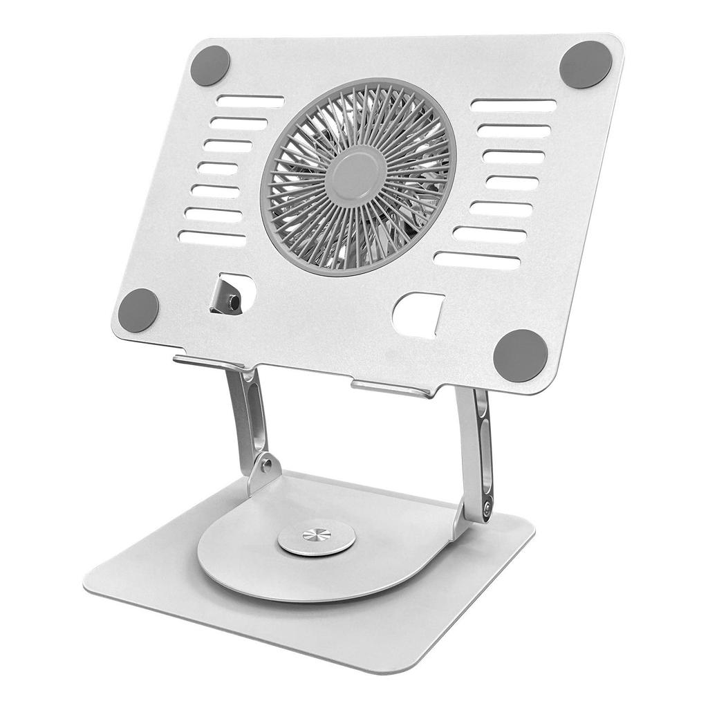 Aluminum Alloy Laptop Cooling Stand with 360° Rotation & Three-Level Adjustability