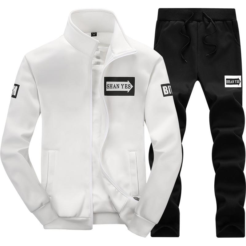 2025 Spring Autumn Men Casual Fleece Suits Men Track Suit Sweatshirt+Pants Sportswear Set Men Fashion Hooded Outerwear Suit Male