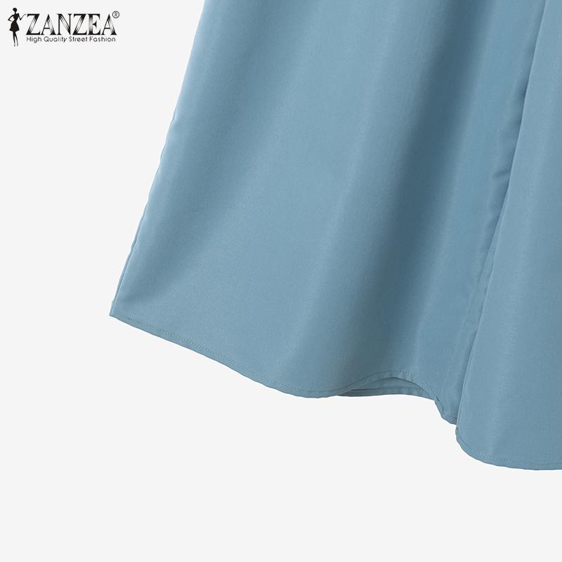 ZANZEA Damen Kurzarmbluse und Hose mit weitem Bein Sommer Zweiteiler Anzugsets