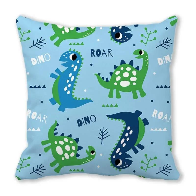 Office Sofa Car Cushion Cover Luxury Home Decoration Pillow Cover Cute Cartoon Little Dinosaur Animal Pattern