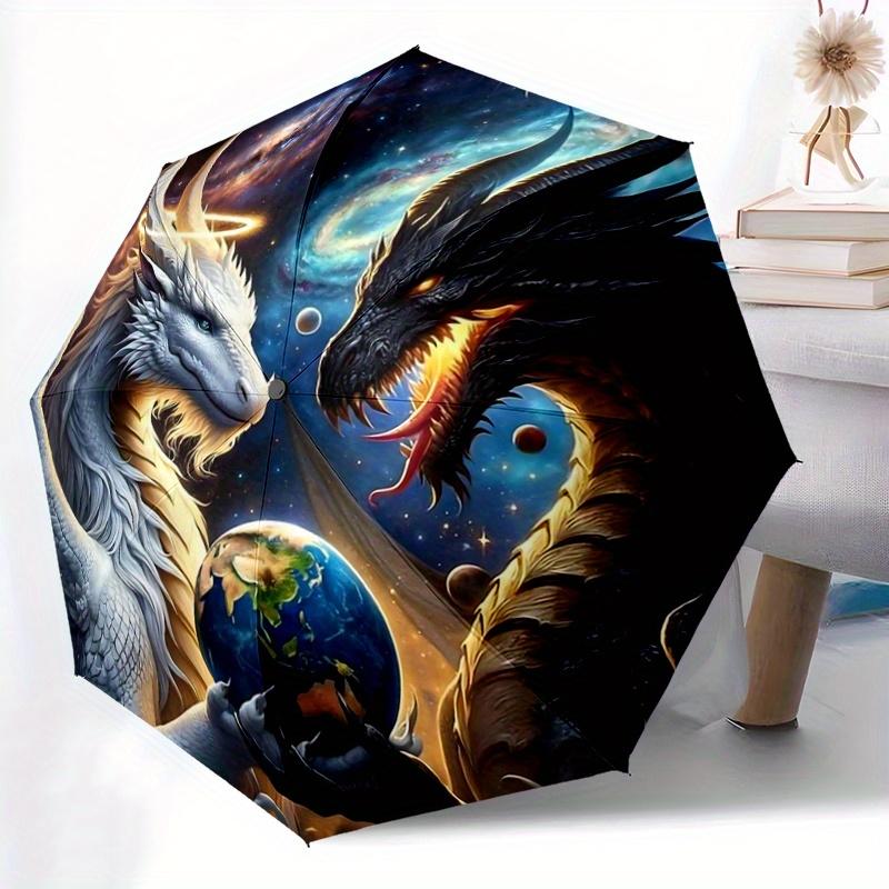 1pc Two Dragons One Earth Automatic Opening and Closing Umbrella - Suitable for Various Occasions, Outdoor Activities, Lightweight and Durable Au