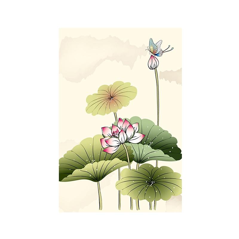 3-formaat canvas inkt schilderij bloemendecoratie poster zonder lijst voor thuis woonkamer muurkunst decor achtergrond