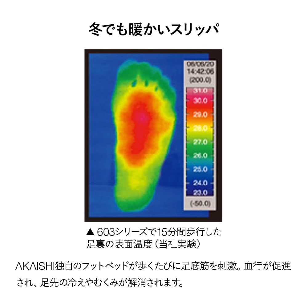 AKAISHI Offizielle Fußgewölbe-Passform 603 Shiatsu-Hausschuhe (3L, Größe 26,0-26,5cm, Aprikose) für Männer und Frauen, geeignet für Plantarfasziitis