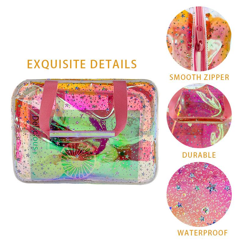 Washbasin bag large-capacity travel zipper handbag star makeup bag, storage bag