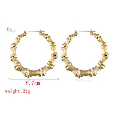 Boucles d'oreilles rondes en alliage pour femmes Boucles d'oreilles créoles géométriques tendance Bijoux d'oreilles pour dames Ornements