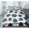 Tropical Botanical Leaves King Queen Duvet Cover Green Palm Leaves Polyester Bedding Set for Kids Teens Adults with Pillowcase