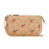 Wristlet 19 Strawberry Print Leather Mahjong Bag Shoulder Crossbody Chain Clutch Women Wristlet Khaki 691-IME7V