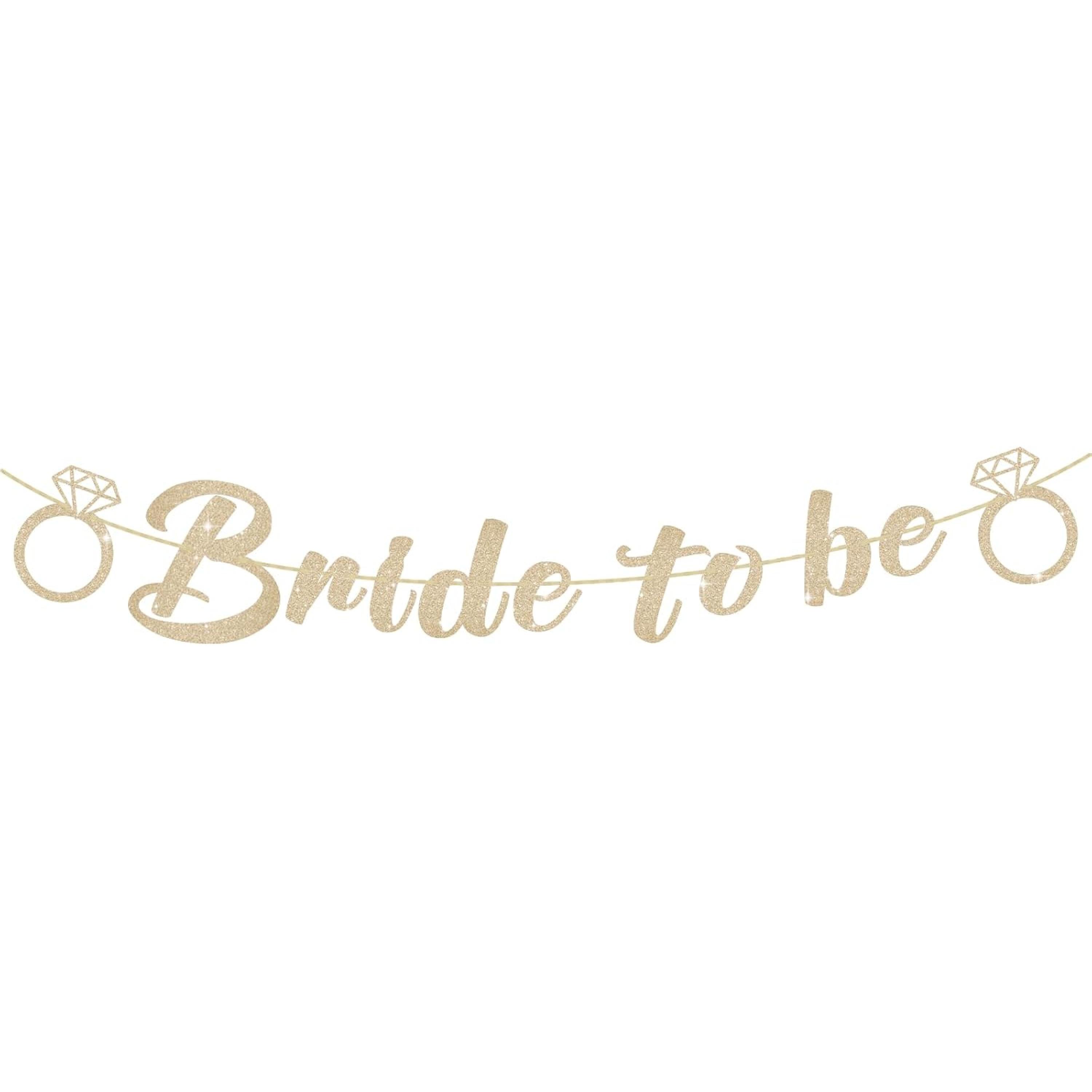 Bride To Be Banner, Pre-Strung Glitter Wedding Decorations For Reception, No Diy Bridal Shower Banner, Bride To Be Sign For Backdrop Ceremony