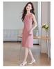 2024 Autumn French Minimalist Sleeveless Vest Dress - Professional OL Style, Round Neck, Versatile Solid Color Dress