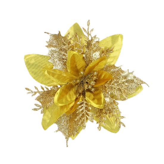 Zarte Weihnachts-Kunstblume, doppellagig, leuchtende Farben, Festival-Requisite