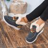 Europe, America, autumn and winter large size short tube color matching snow boots cover feet to keep warm flat bottom wool cotton boots Christmas