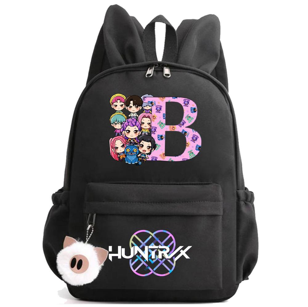 Anime 26 Englische Buchstaben K-Pop Bedruckter Rucksack Student Teenager Student Schultasche für Junge Mädchen Schultasche Kindergeschenk Damen Große Kapazität Reisetasche