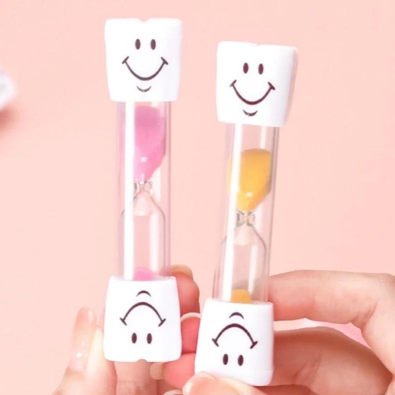 2 Minutes Smiling Face Tooth Brushing Hourglass Creative Sand Clock Toothbrush Timer Desktop Ornament For Children Kids Gifts