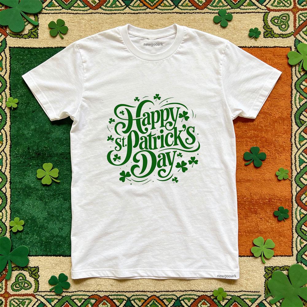 

Saint Patrick printed T shirt Unisex lucky Irish green Retro cotton Casual funny festival Unisex Adult Party tee S