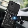 For Motorola Moto G72 4G Kickstand PC+TPU Phone Case Slide Push Pull Camera Lens Protection Cover