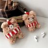 Plush cartoon scarf bear suitable for airpods 4th generation protective case 2nd generation 3rd generation pro2 apple bluetooth headset case