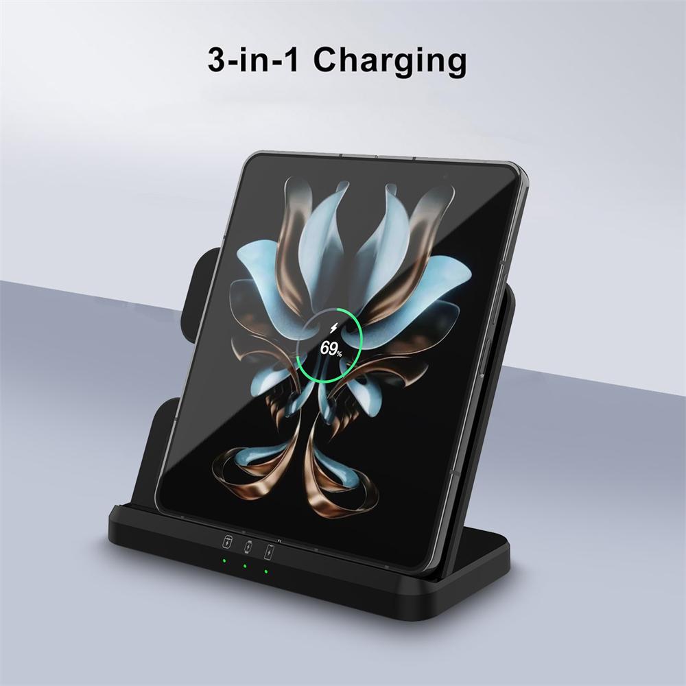 3In1 Wireless Charger Dock Station For Samsung Galaxy S26+ S25 Z Flip7 Watch 8 7