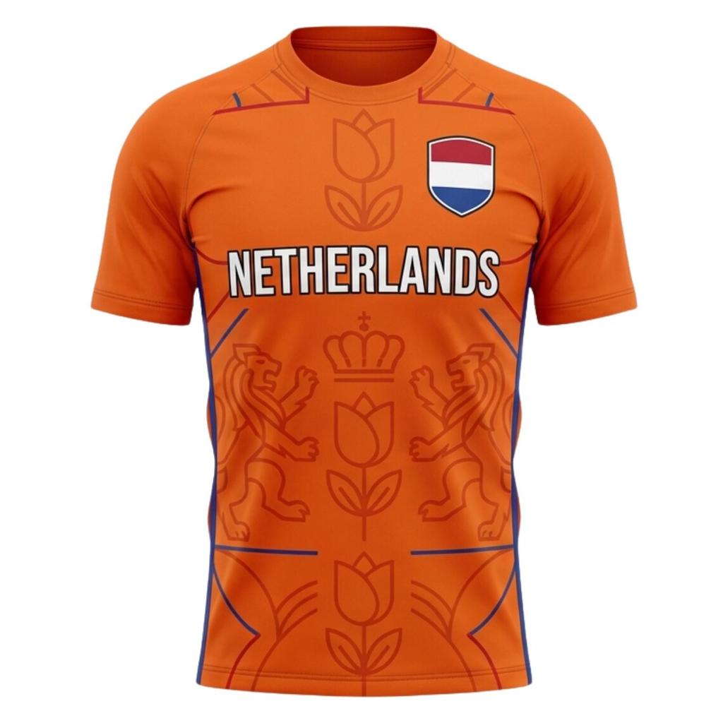 Summer New Morocco Germany Netherlands Carlos Commemorative Football Sports T-shirt Men's Training Fitness Short Sleeved T-shirt