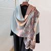 Shawl With National Style High-End Scarf Dual-Purpose Winter Office Blanket Blanket To Keep Warm And High-End