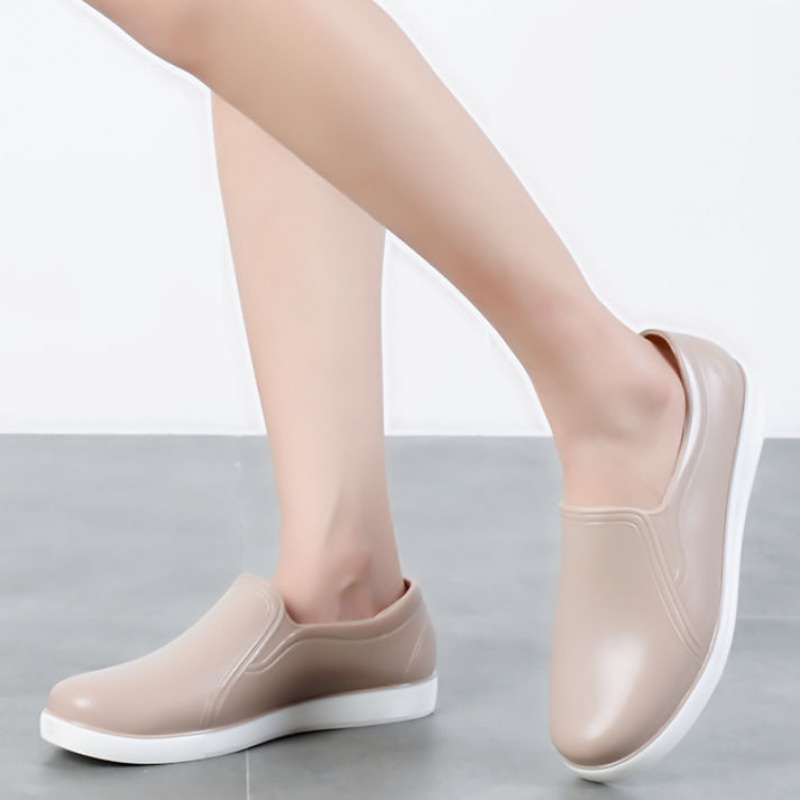 Spring and autumn casual rubber shoes women's shallow mouth low-top rain shoes women's short tube non-slip, waterproof and wear-resistant women's work