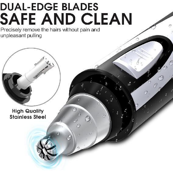 Ear and Nose Hair Trimmer Clipper - 2025 Professional Painless Eyebrow & Facial Hair Trimmer for Men Women, Battery-Operated Trimmer with IPX7