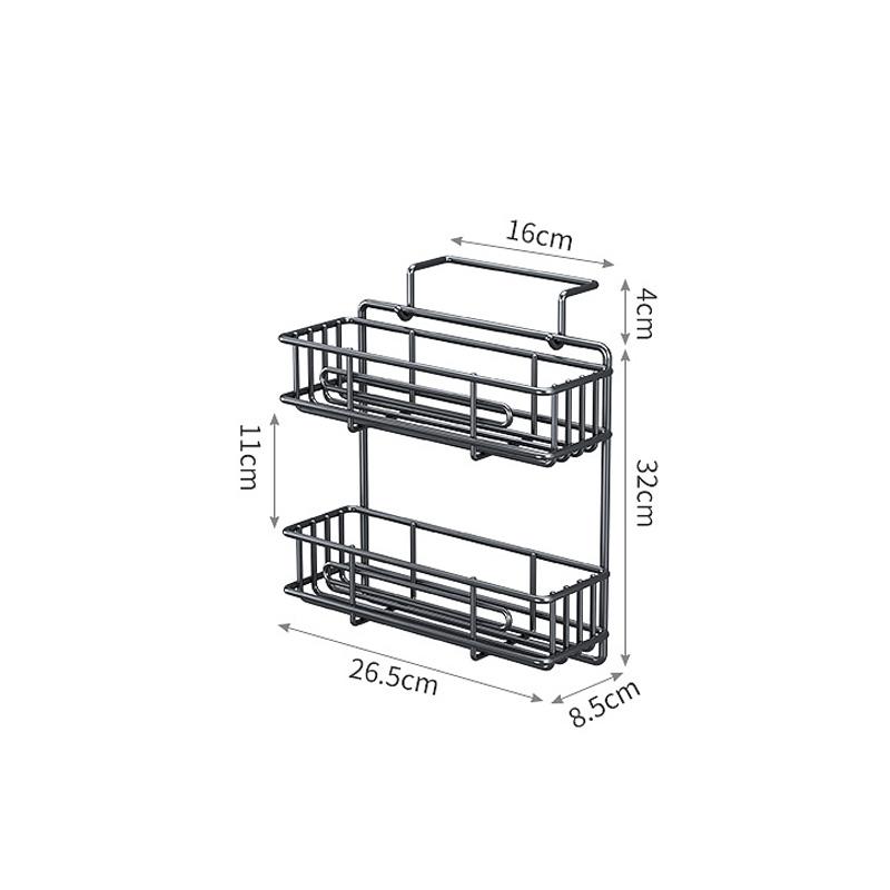 Refrigerator Side Shelf Kitchen Spice Storage Rack Fridge Side Hanging Shelf 3/4 Layer Seasoning Bottle Rack Plastic Wrap Holder
