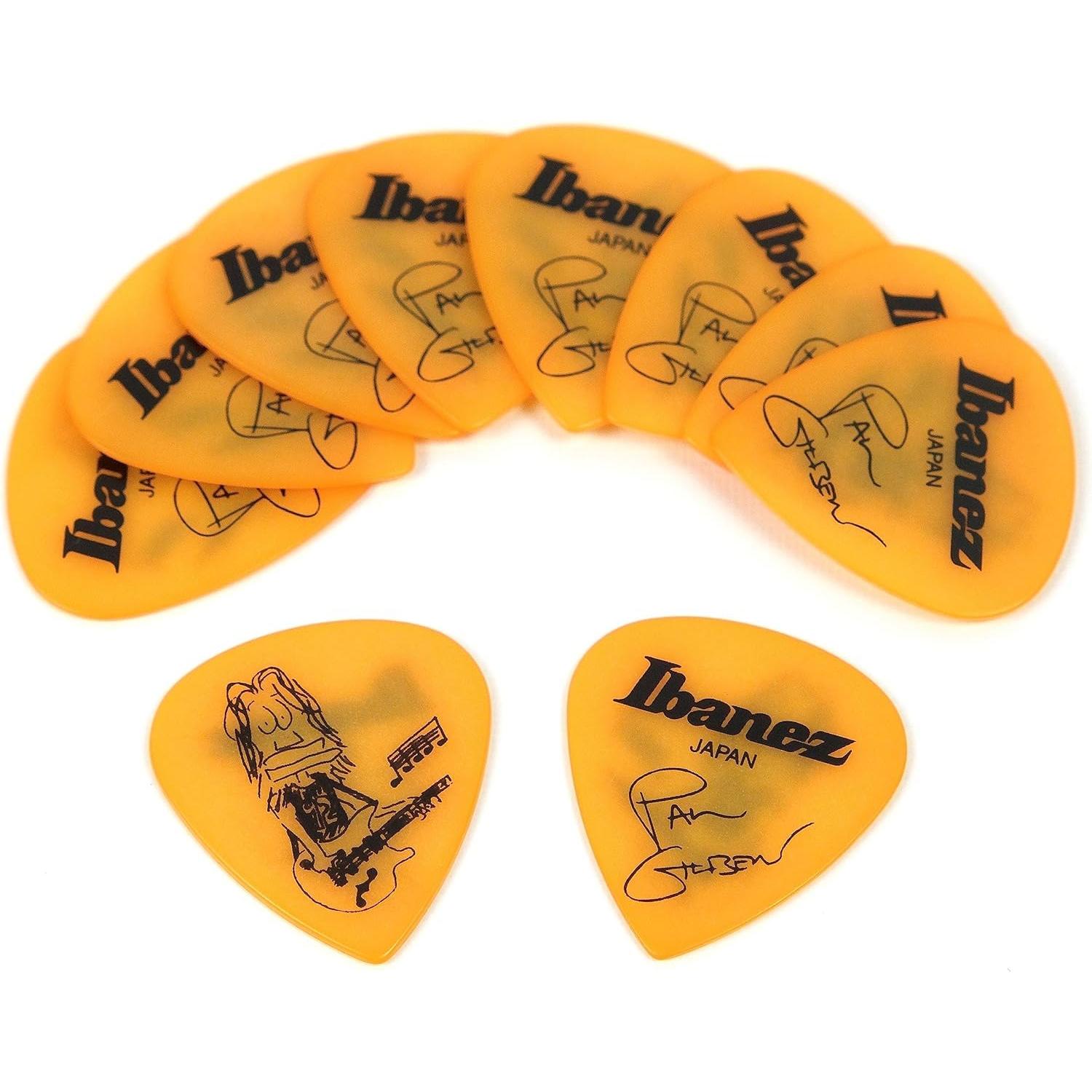 Ibanez Paul Gilbert Picks 1000PG-YE Yellow 10-Pack Guitar Picks for Rock Musicians