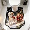 Absorbent Bathroom U-shaped Mat Christmas Theme Bath Mat Fun Toilet Floor Rug  Household