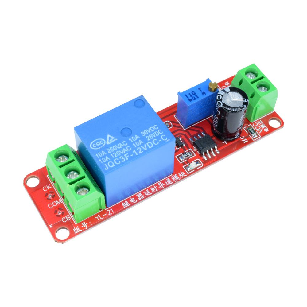DC 12V NE555 Timer Switch Adjustable Disconnect Module Time Delayed Conduction Relay Module Delayed Disconnection 0~10S