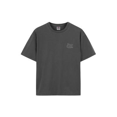 Peulusobeudeolum Pigment Logo Graphic Short Sleeve T-Shirt (Charcoal Grey)