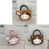 Hello Kitty Retro Leopard Print Shoulder Bag With Pu Material For Daily Use