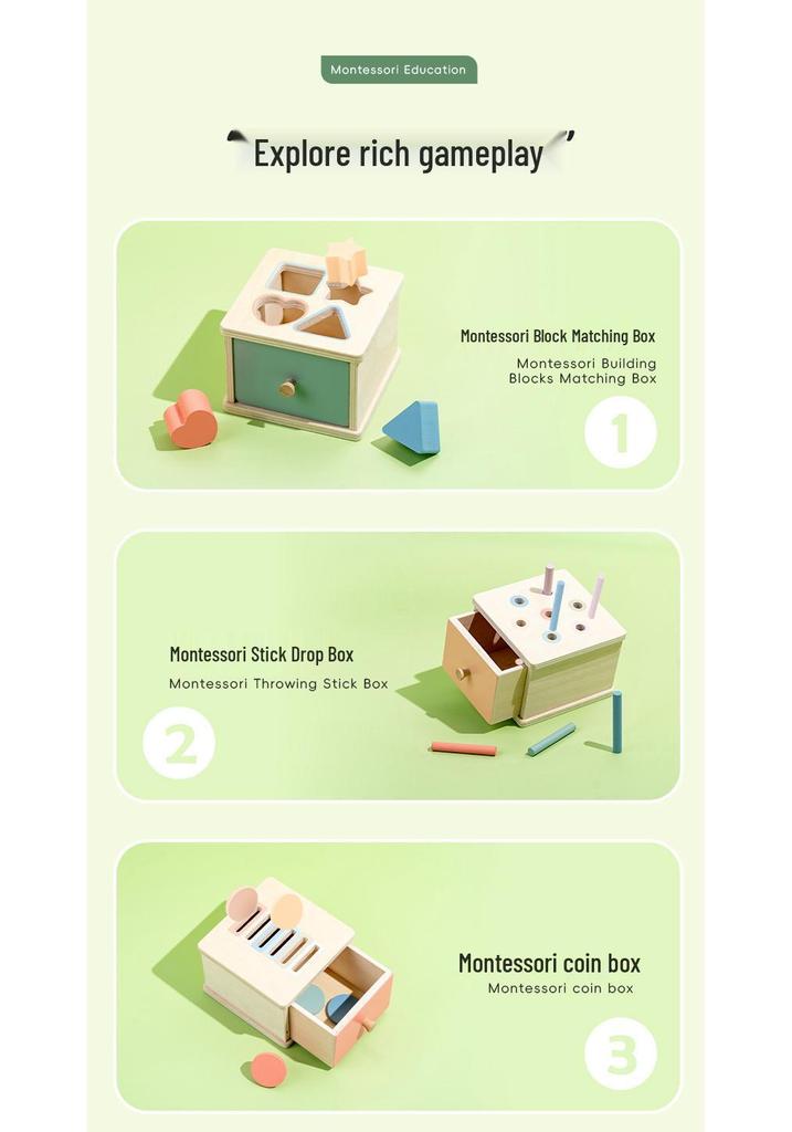 Montessori Geometric Shape Sorting Box - Color Matching & Cognitive Development Toy for Early Education