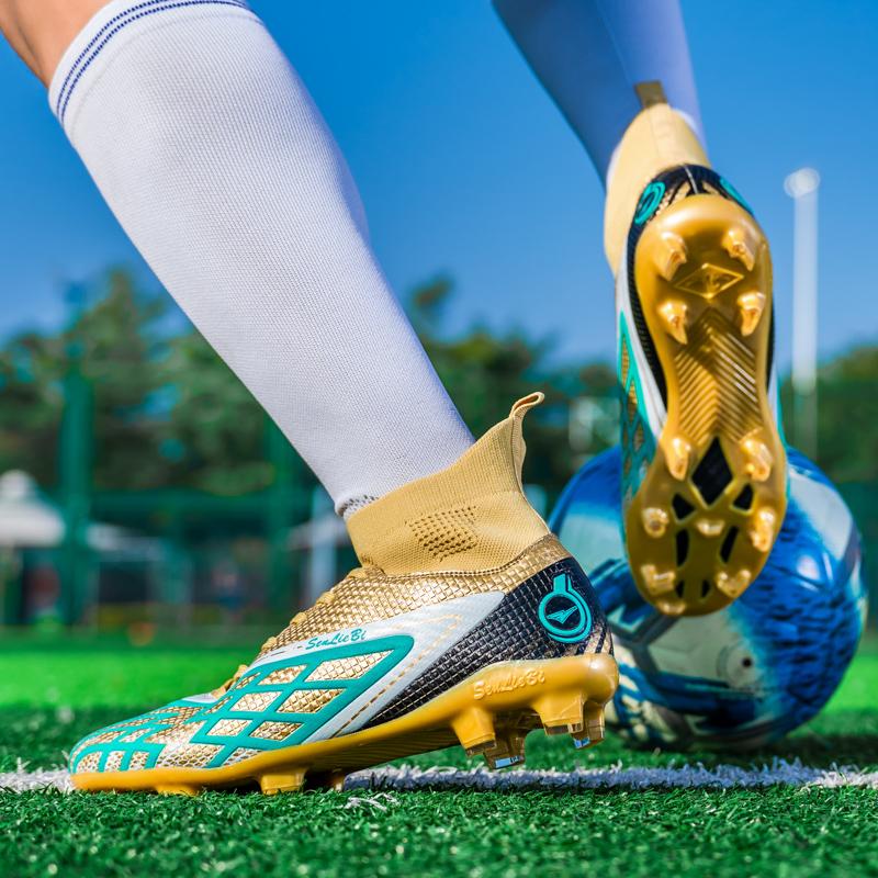 Football Boots Men's Large Size Football Shoes Men's/kids High Top Short Nail Outdoor Non-slip Football Boots