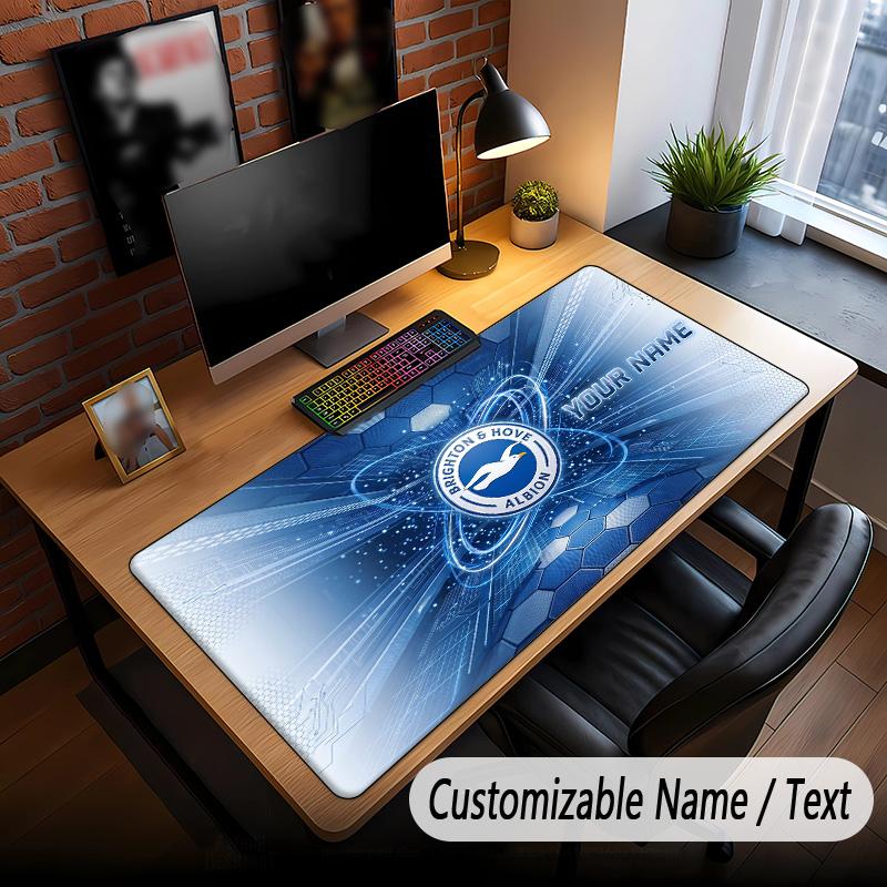 Large Mouse Pad Brighton & Hove Albion Football Print Custom Name Text Desk Mat for Office Gaming