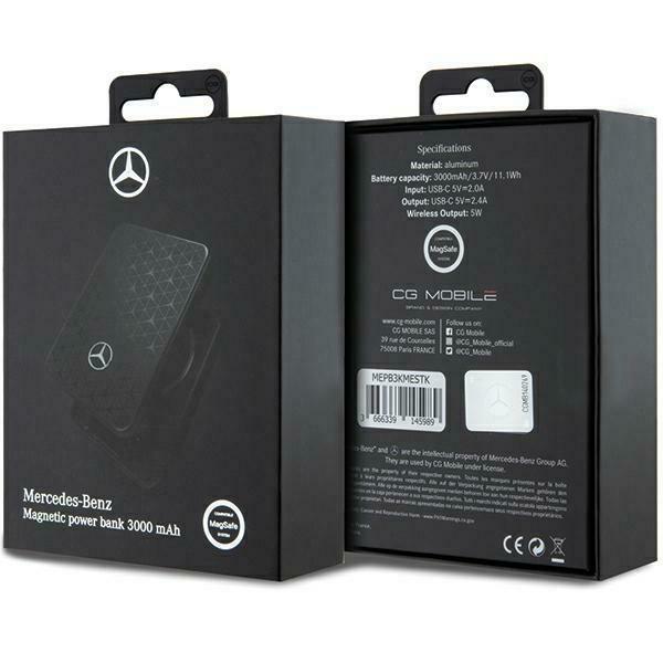 Mercedes Powerbank Mepb3Kmestk 5W3000Mah Czarny/Black Magsafe
