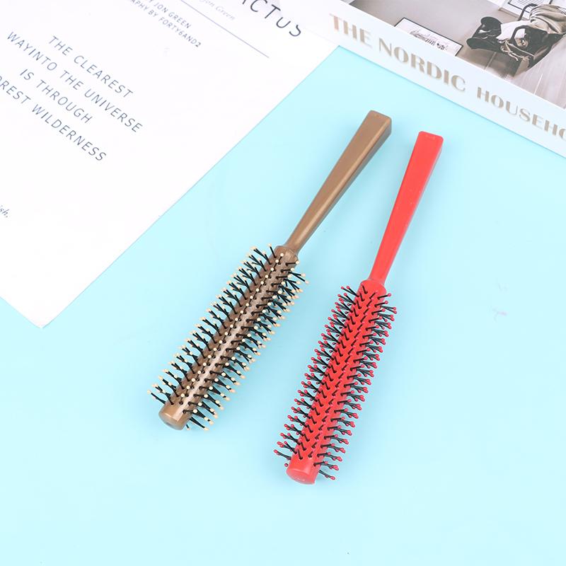 1 Stück kleine runde Haarbürste für dünnes oder kurzes Haar, runde Nylon-Haarbürste